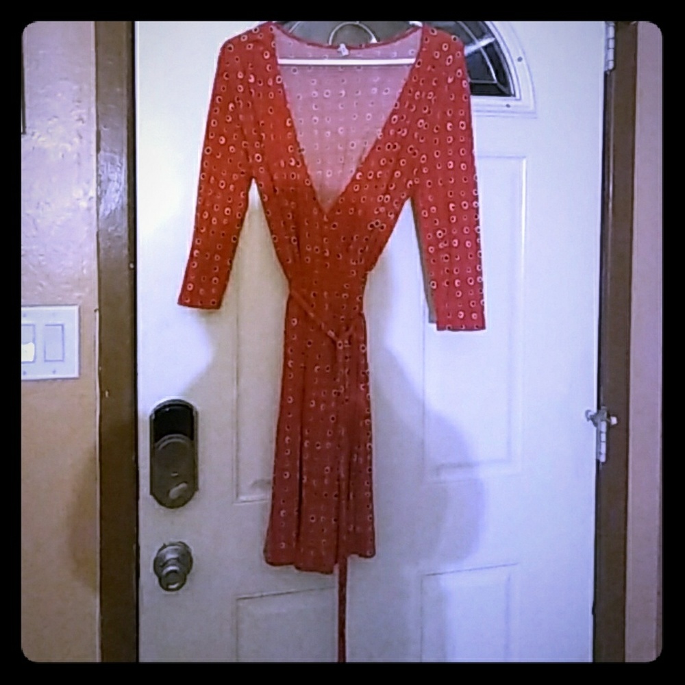 Old Navy red wrap around dress